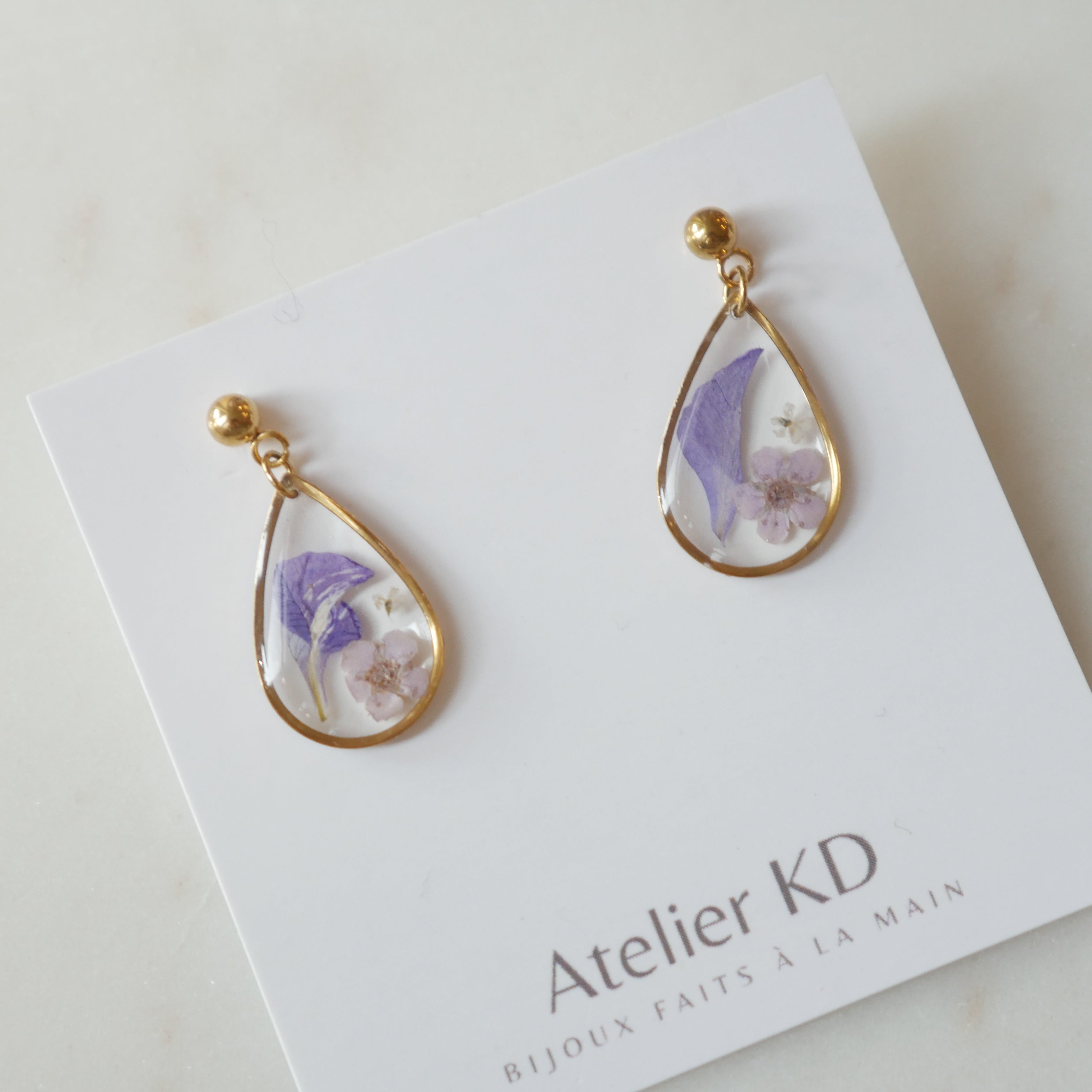 Boucles d'oreilles Léa - goutes (moyen 15mm)