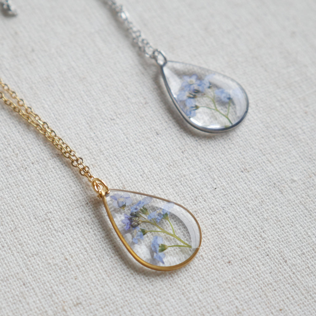 Collier Myosotis - goutte (grand)
