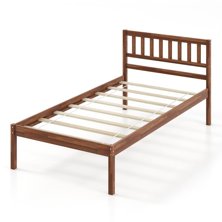 3-Piece Bedroom Bundle: Twin/Full/Queen Size Wood Bed Frame + Dining Bench 2/3 Person Entryway Shoe Bench + Rattan Nightstand End Table