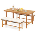 3-Piece Patio Dining Set for 4 People Farmhouse Furniture