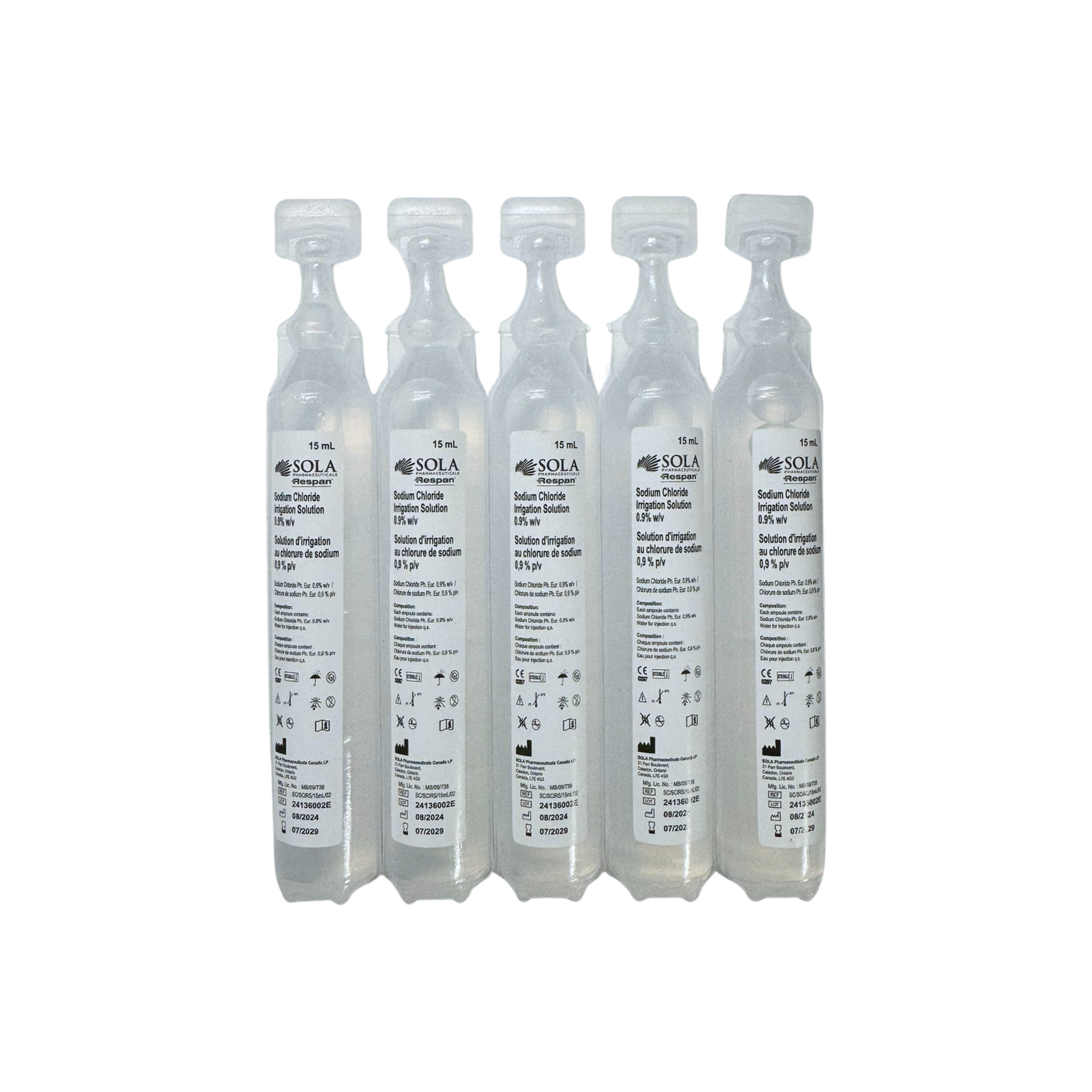SOLA Sodium Chloride 0.9% Irrigation Solution – 15 mL Ampoules