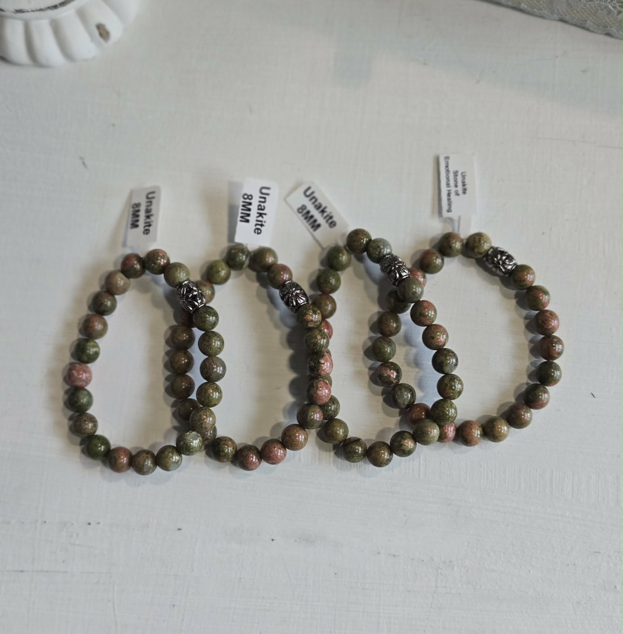 Unakite Gemstone Bead Bracelet