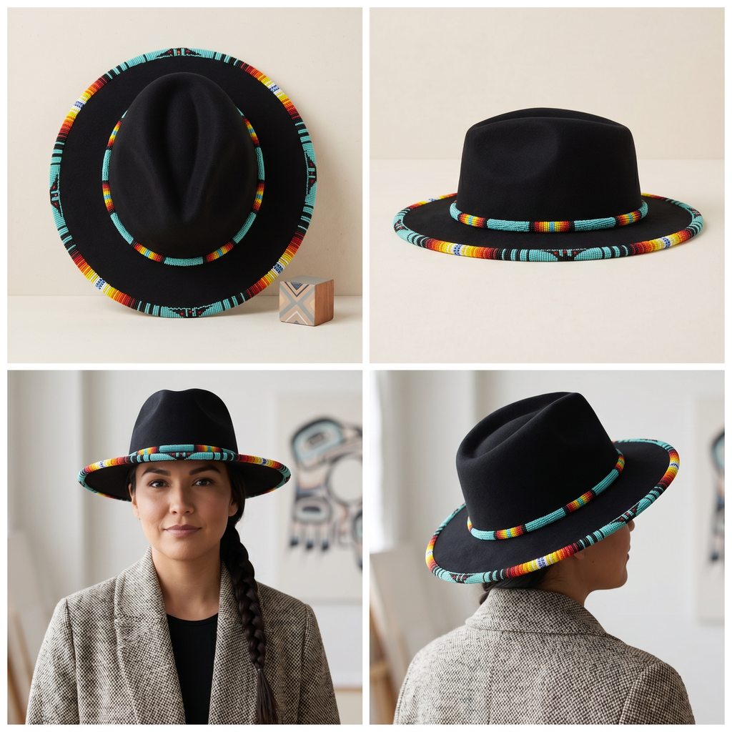 Size-62 Handmade Beaded Hat