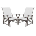 Outdoor Glider Chairs Set of 2 with Ergonomic Backrest and Seat-Beige