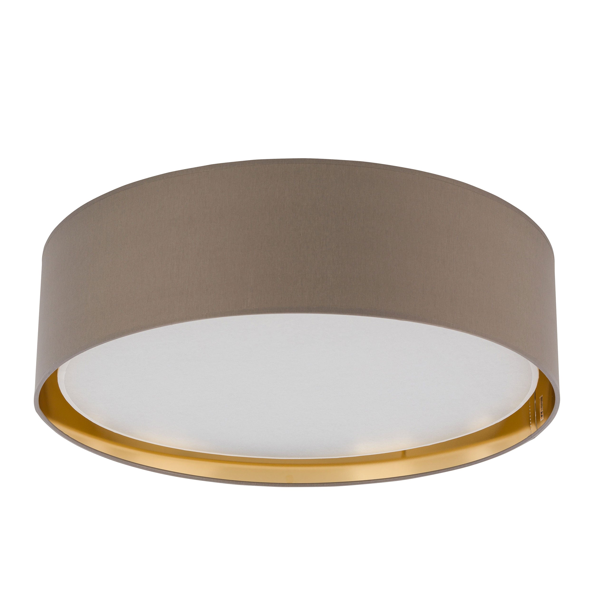 BILBAO Gold Fabric Flush Mount Ceiling Light for Bedroom, Hallway & Living Room