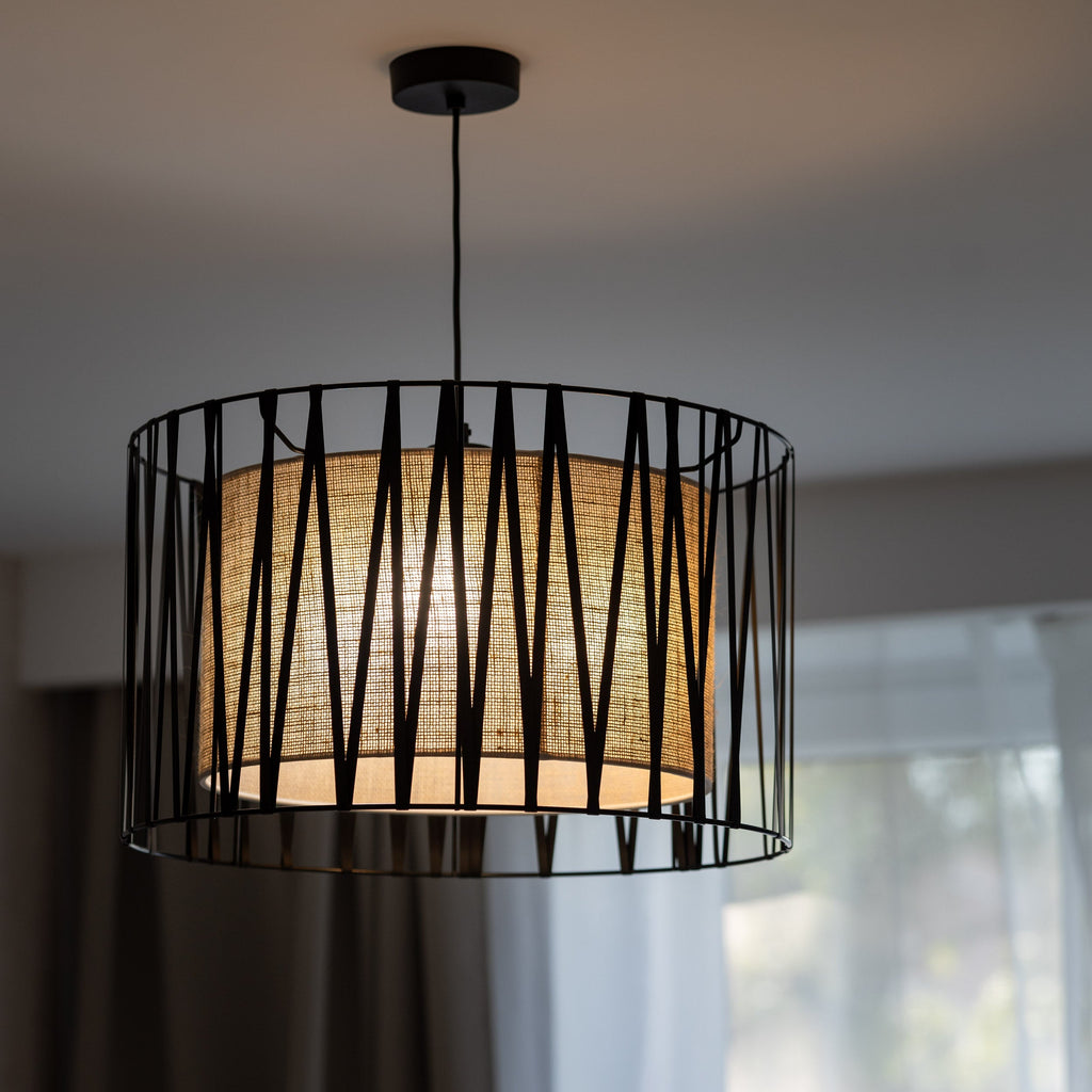 HARMONY NATURE Woven Jute Pendant Light for Dining Room, Bedroom & Living Room
