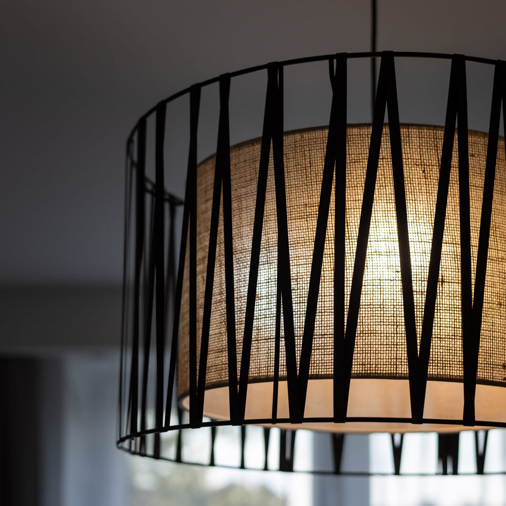 HARMONY NATURE Woven Jute Pendant Light for Dining Room, Bedroom & Living Room