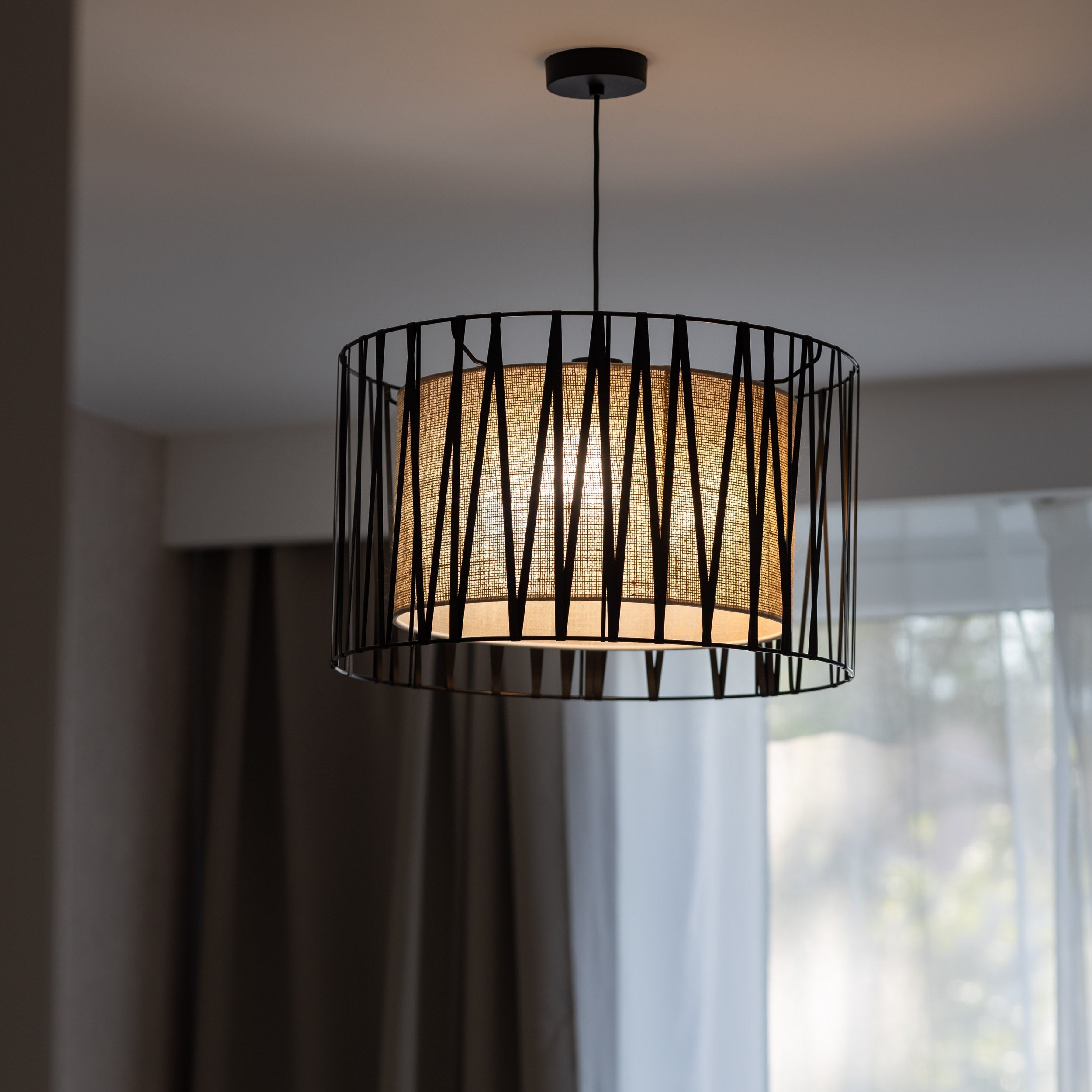 HARMONY NATURE Woven Jute Pendant Light for Dining Room, Bedroom & Living Room