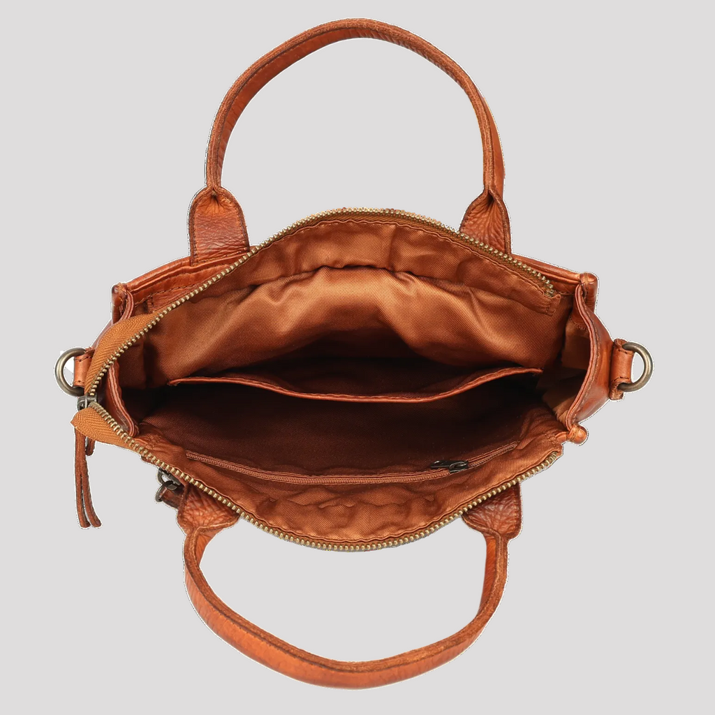 MET Premium Leather Handle Bag. Woven Leather Satchel