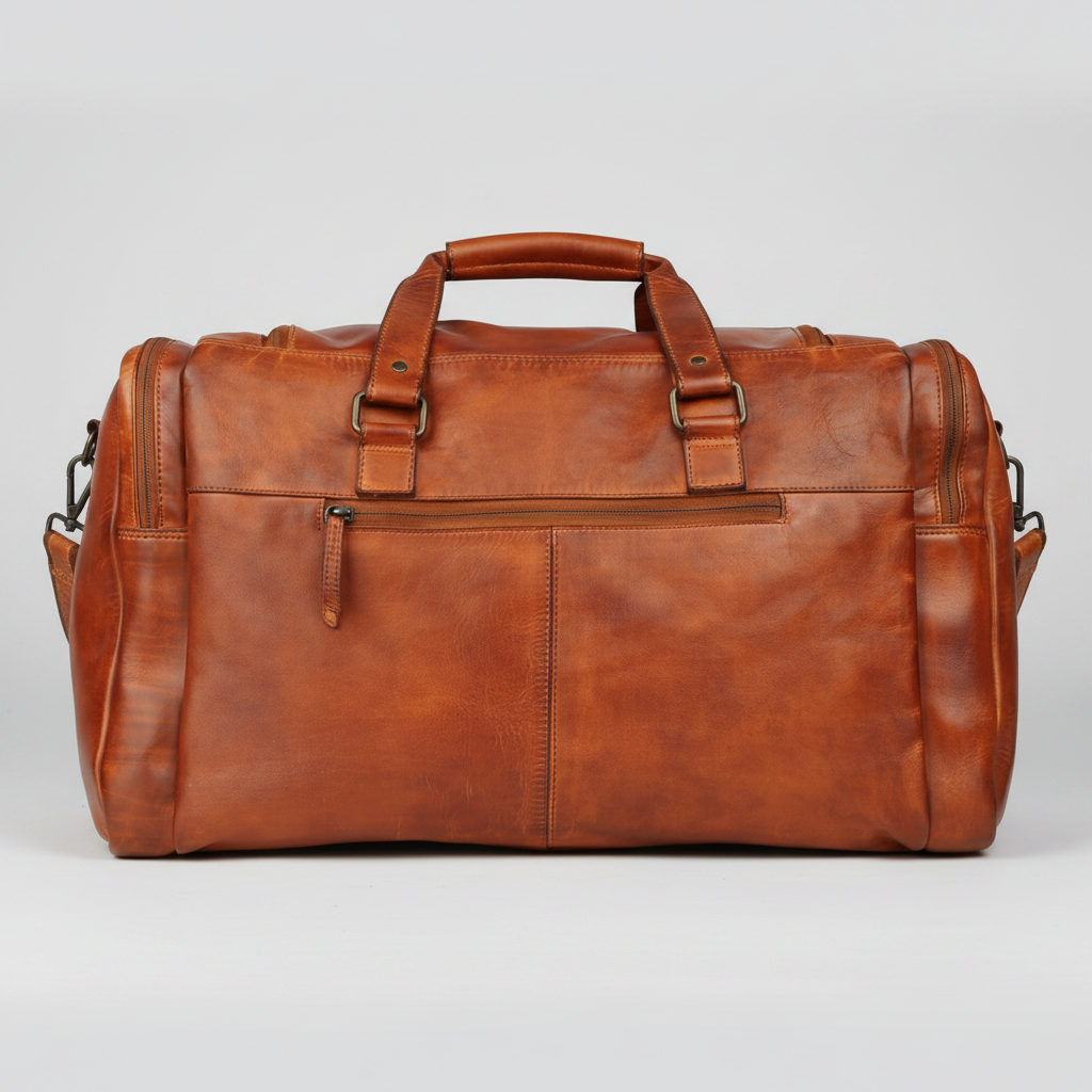 MET Premium Leather Small Duffle Bag. Urban Weekend Carry-On