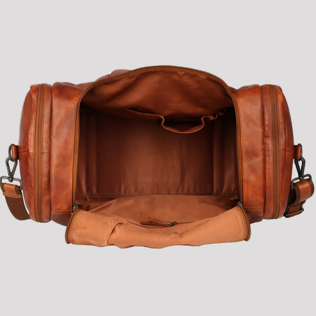 MET Premium Leather Small Duffle Bag. Urban Weekend Carry-On