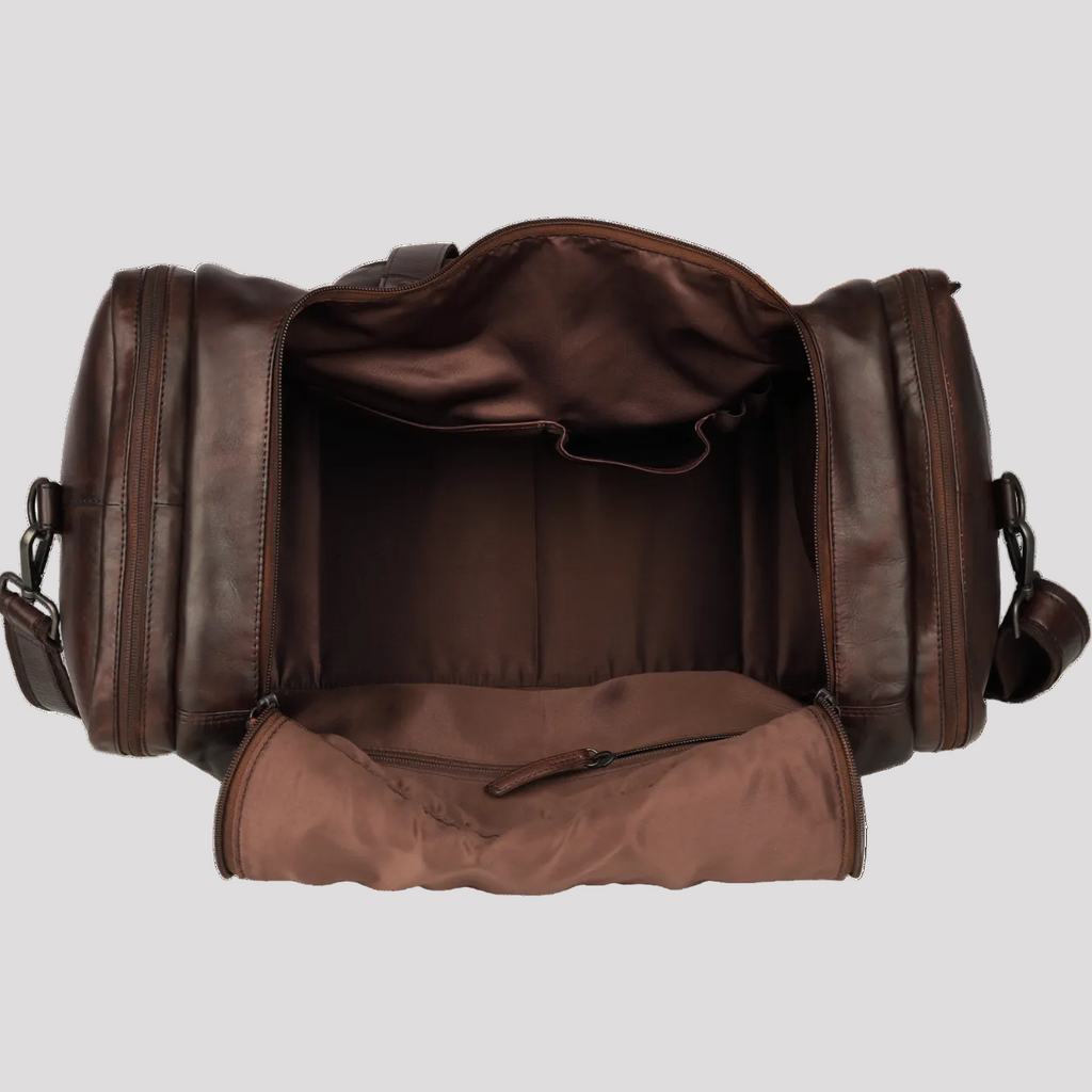 MET Premium Leather Small Duffle Bag. Urban Weekend Carry-On