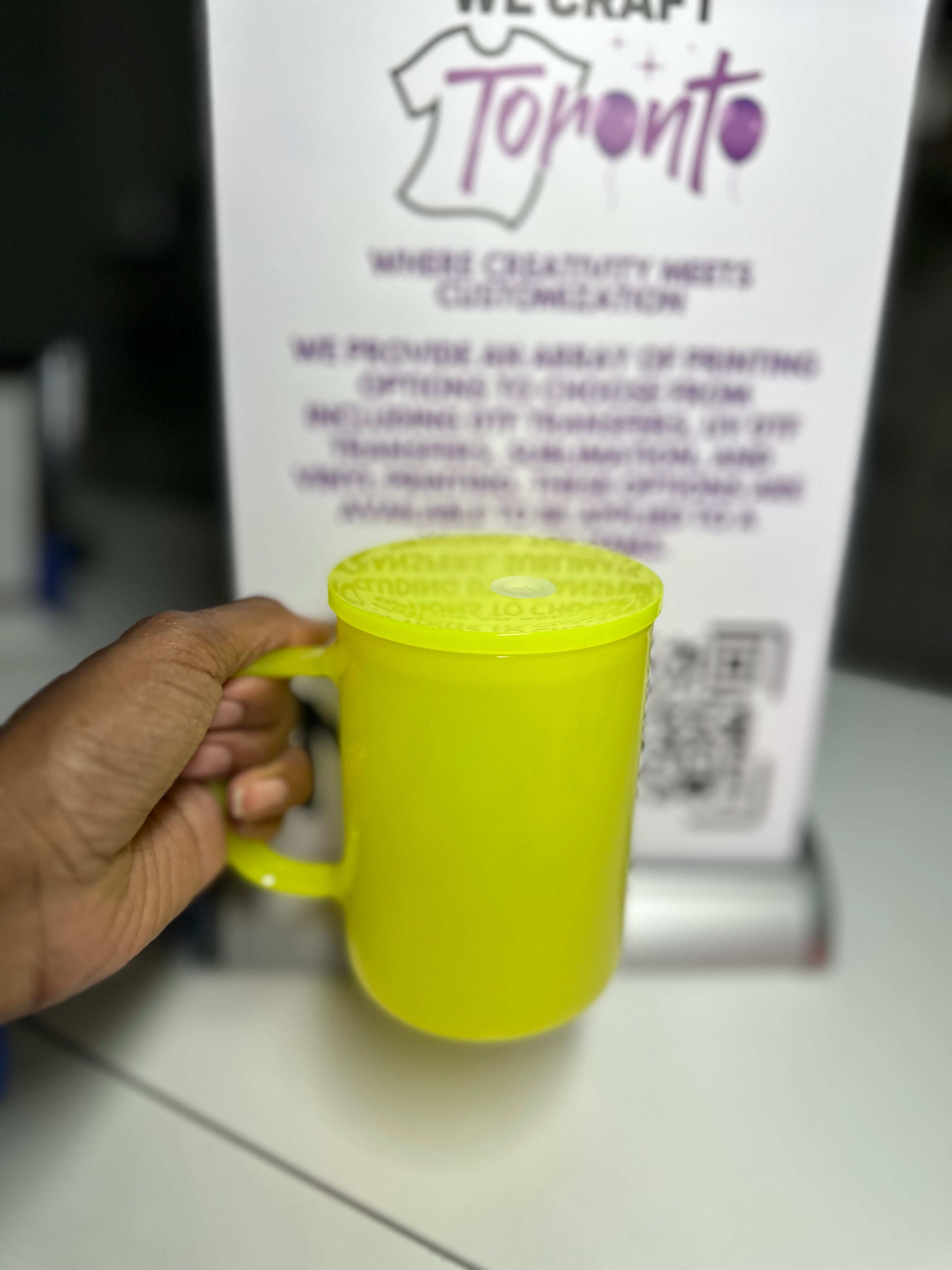 Neon Glass Mug 17oz - Customizable Blank Mug for Sublimation & Vinyl