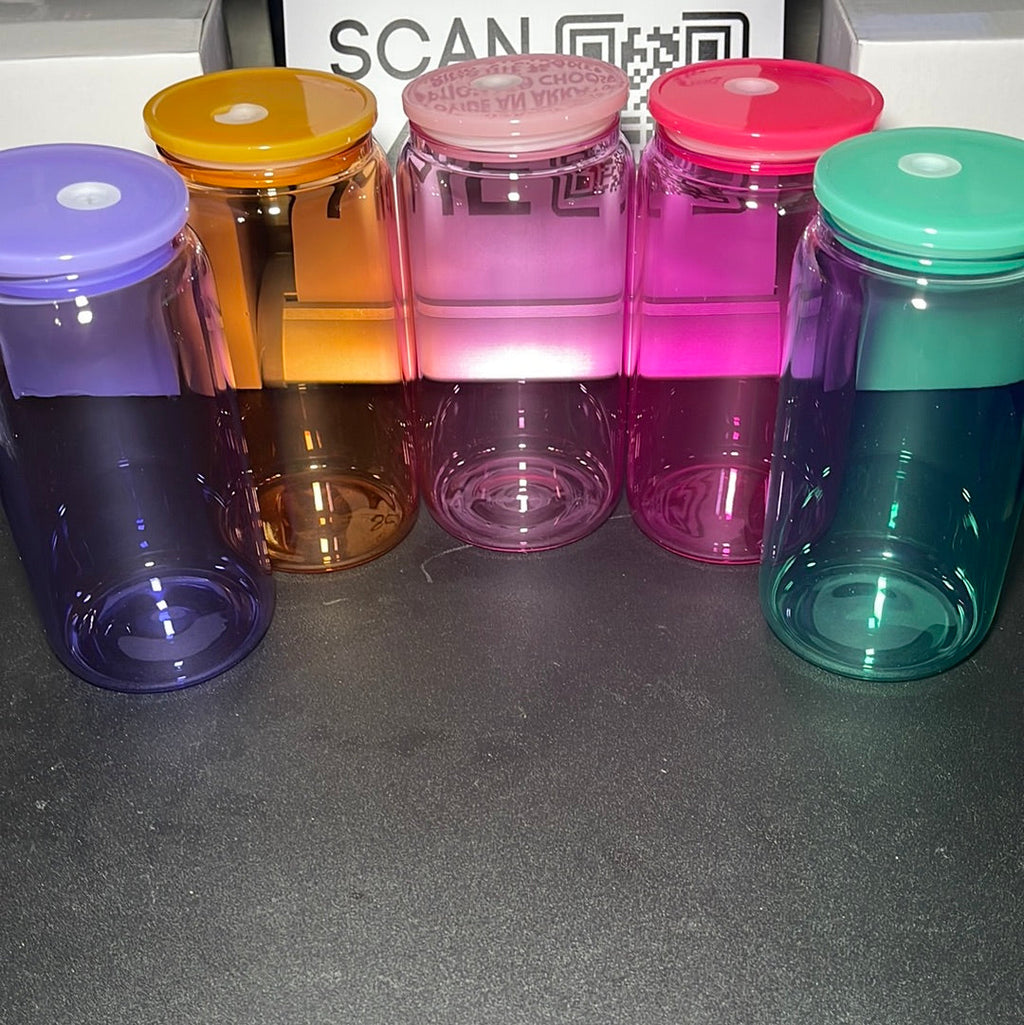 Blank Jelly Libby Glass Cup 10oz - Customizable with Vinyl & UV DTF