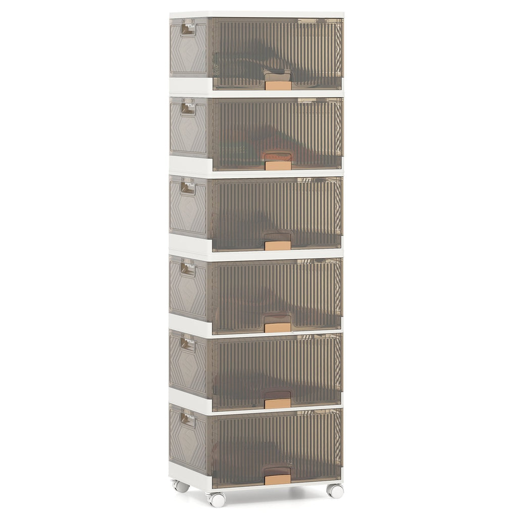 3/4/5/6-Cube Stackable Storage Bins with Detachable Wheels-4 Cube