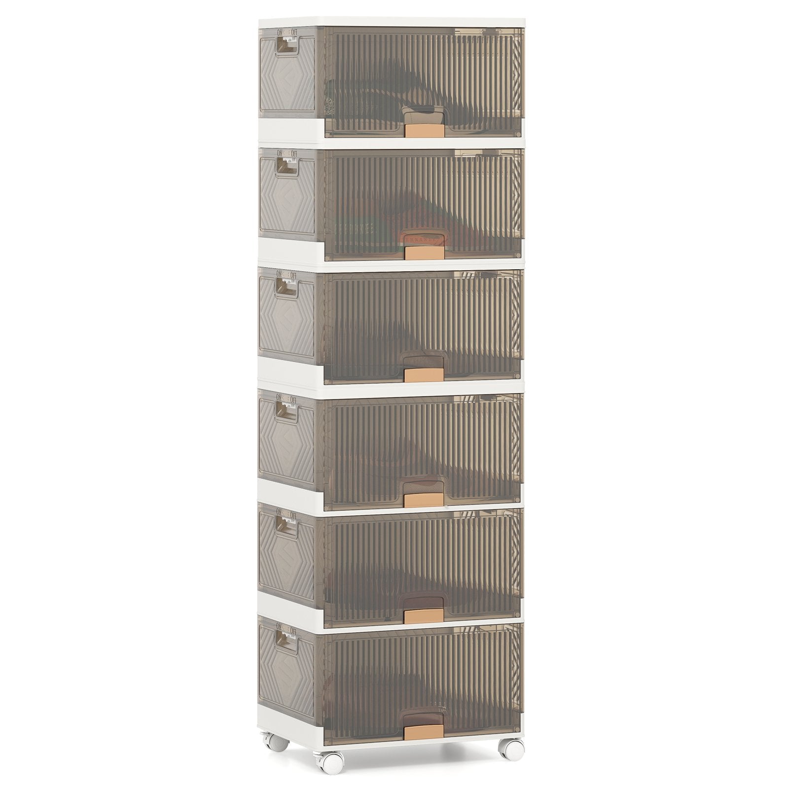 3/4/5/6-Cube Stackable Storage Bins with Detachable Wheels-4 Cube