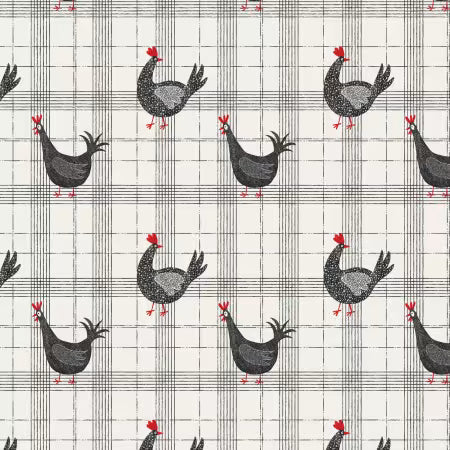 Hen House - Cream Chicken Plaid - 55250102-01
