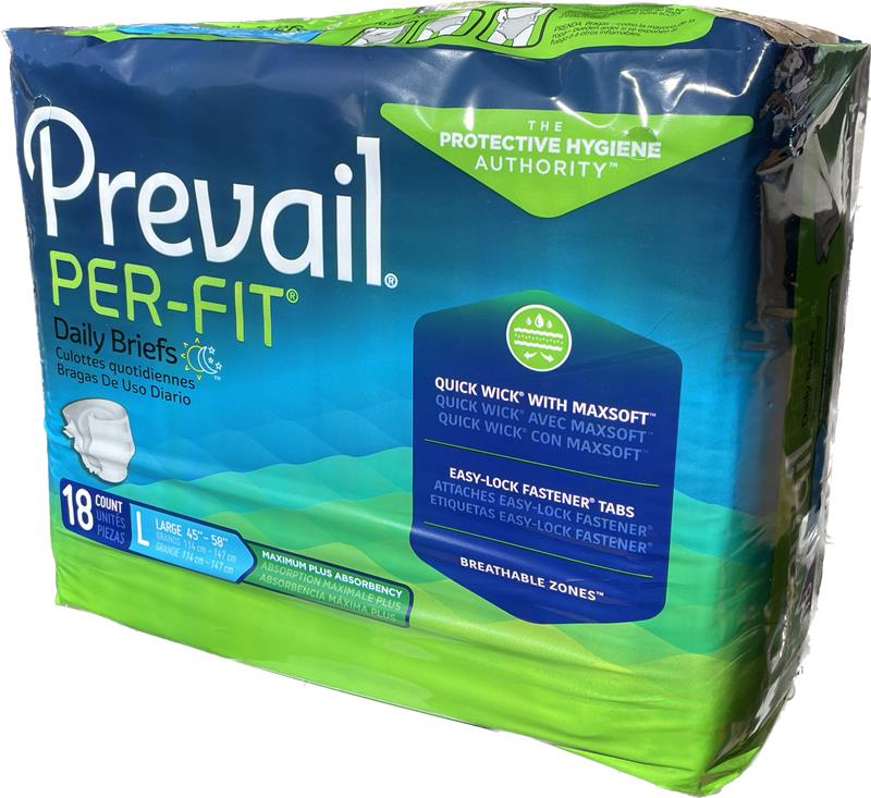 Prevail Per-Fit Daily Briefs Large 18 count