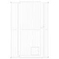 59” Extra Tall Pet Gate Heavy-Duty Metal Cat Gate with Wide Opening-White
