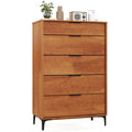 5-Drawer Dresser with Interlock System for Bedroom Living Room-Cherry