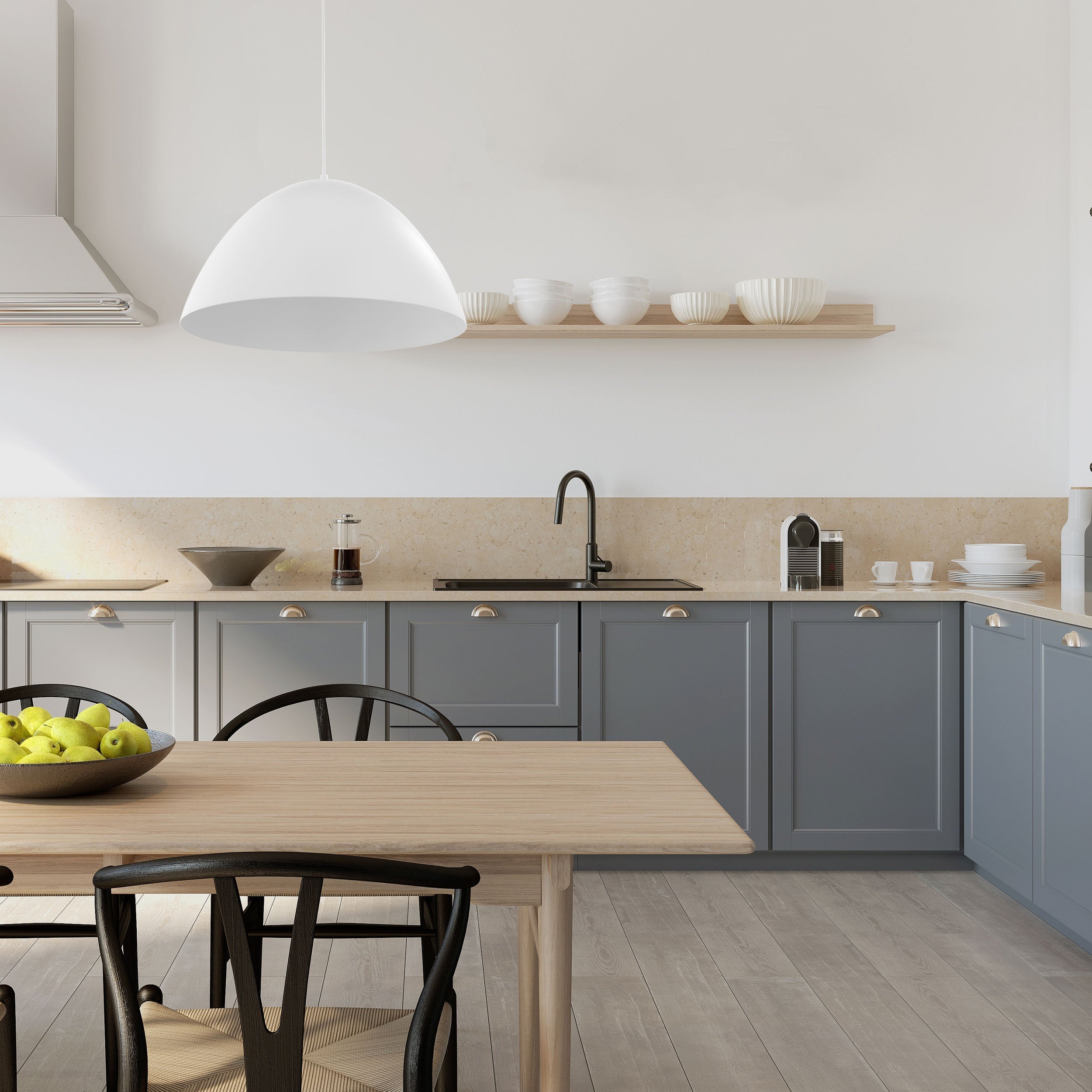 FARO Large Dome Pendant Light for Kitchen Island & Dining Table