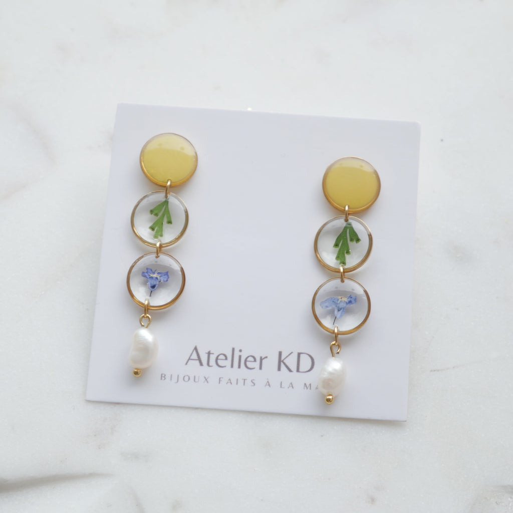 Boucles d'oreilles Perla duo - rond