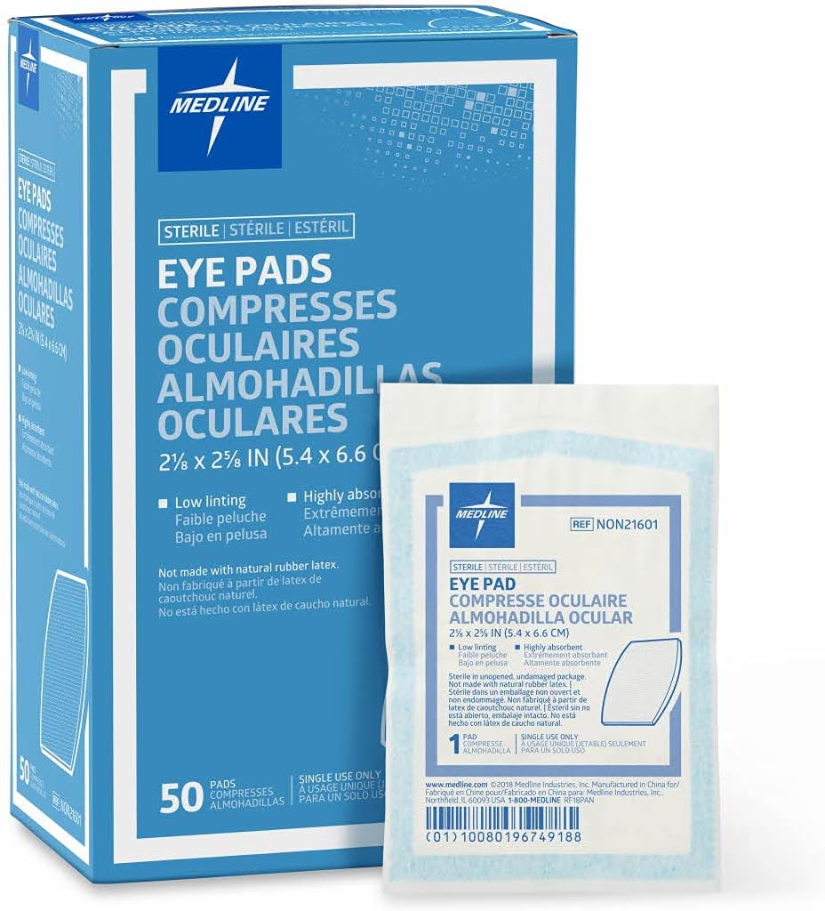Medline Sterile Eye Pads | 1 5/8" X 2 5/8" (4.1 x 6.6cm)