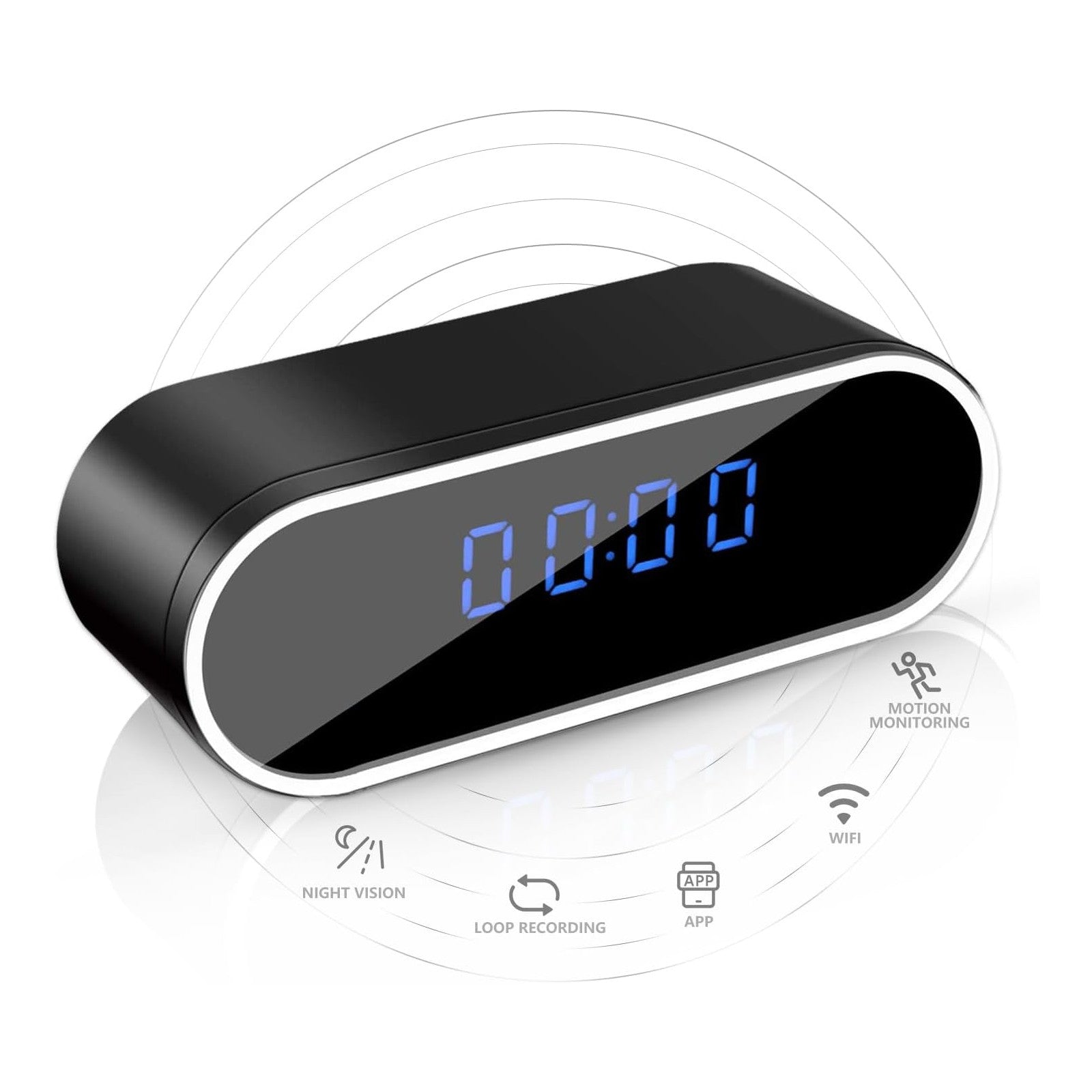 DIGITAL ALARM CLOCK AND WIFI CAMERA 1080P