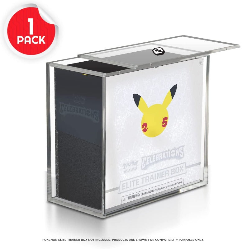 Pokemon ETB Elite Trainer Box w/ Sliding Lid Anti-UV - EVORETRO Acrylic Protector 4.0MM (Pack of 12)