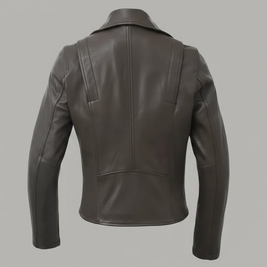 Women’s Lightweight Leather Fashion Jacket | Soft Naked Cowhide Casual Moto Style