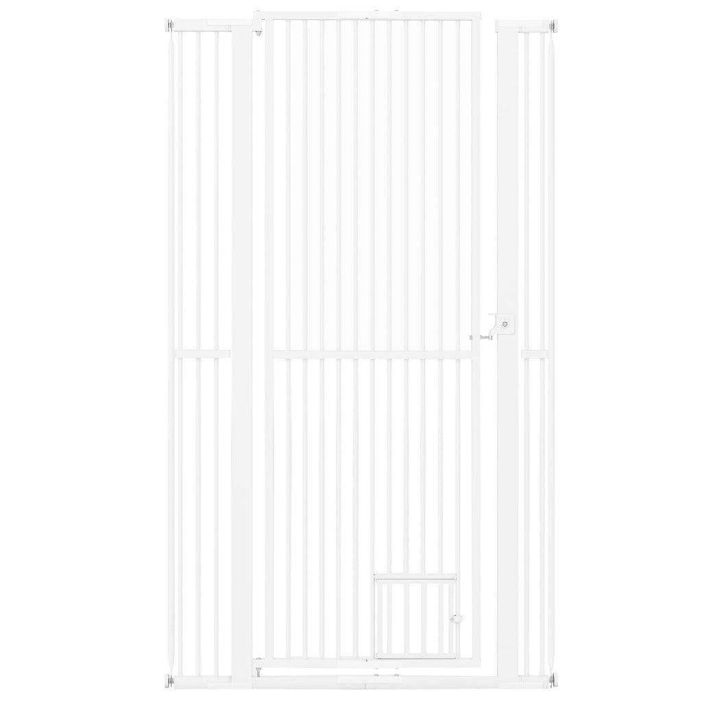 67.5" Extra Tall Pet Gate Heavy-Duty Metal Cat Gate with 30.5"-41" Wide Opening-White
