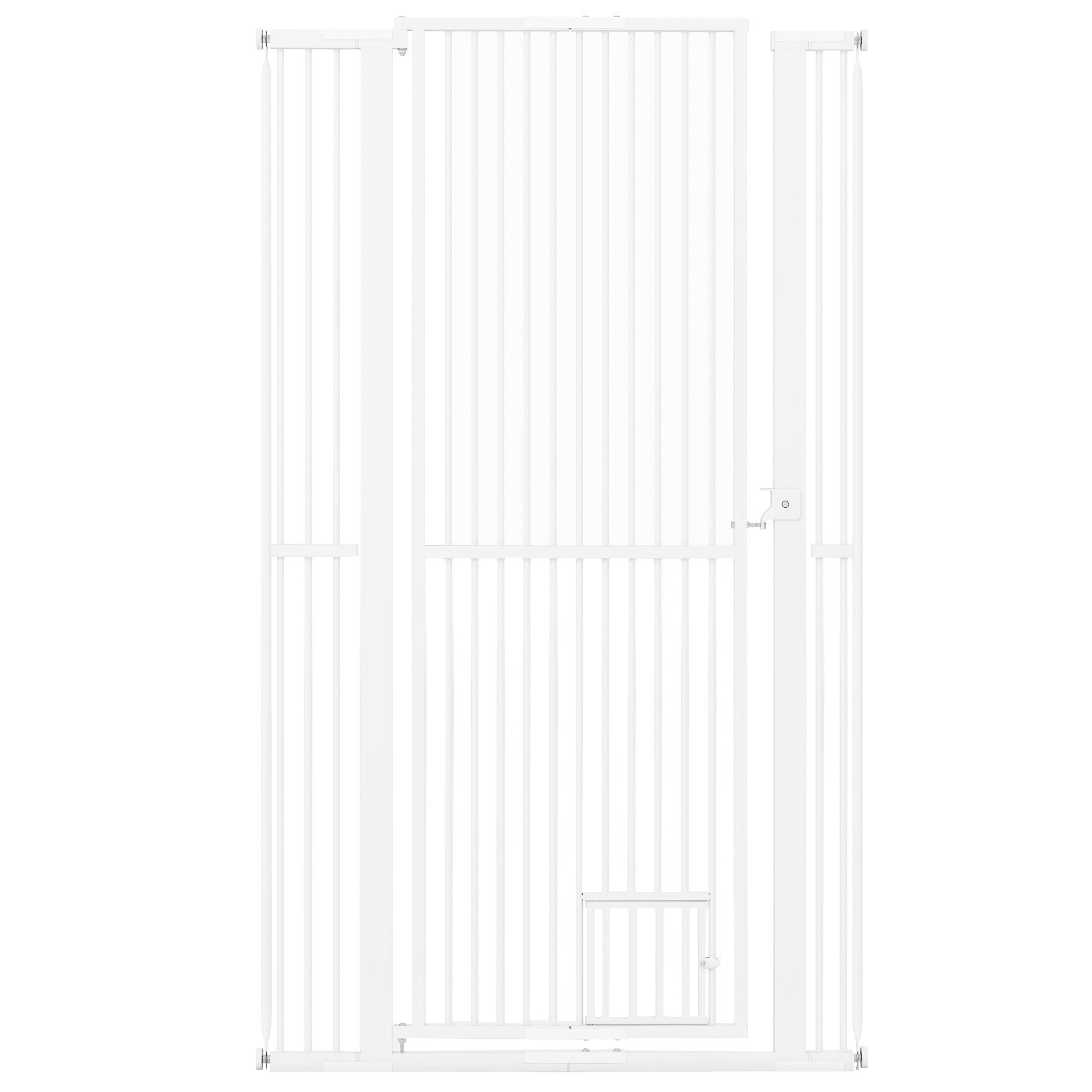 67.5" Extra Tall Pet Gate Heavy-Duty Metal Cat Gate with 30.5"-41" Wide Opening-White