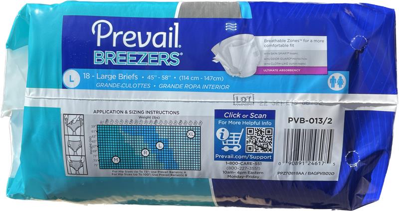 Prevail Breezers Ultimate Absorbency Large, 18 count Adult diapers