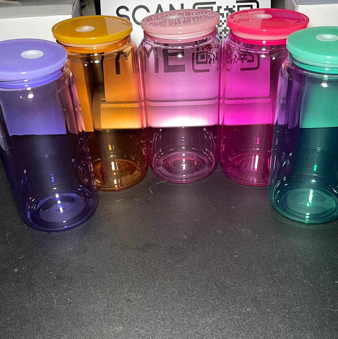 Blank Jelly Libby Glass Cup 10oz - Customizable with Vinyl & UV DTF