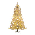 6 Feet Snow-flocked Artificial Christmas Tree Pre-lit Hinged with 81 Sphere Lights and Remote