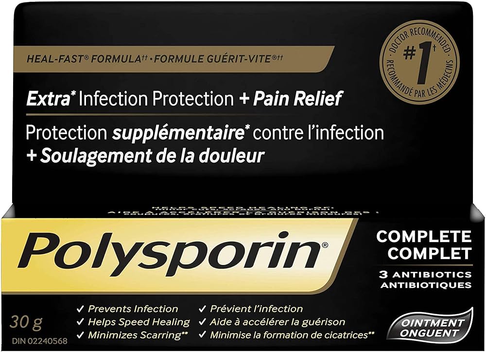 Polysporin Complete Antibiotic Ointment Heal Fast Formula 15g or 30 g