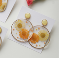 Boucles d'oreilles duo orange et jaune- goutte (XXL)