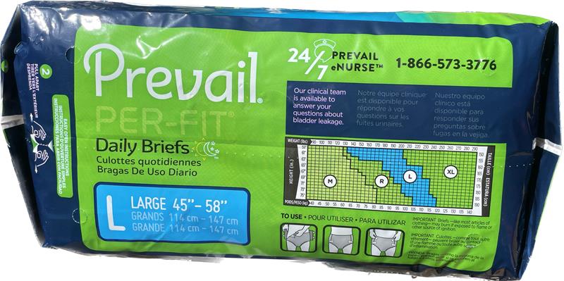 Prevail Per-Fit Daily Briefs Large 18 count