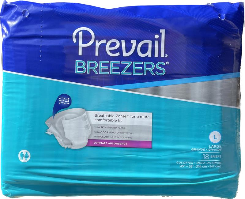 Prevail Breezers Ultimate Absorbency Large, 18 count Adult diapers