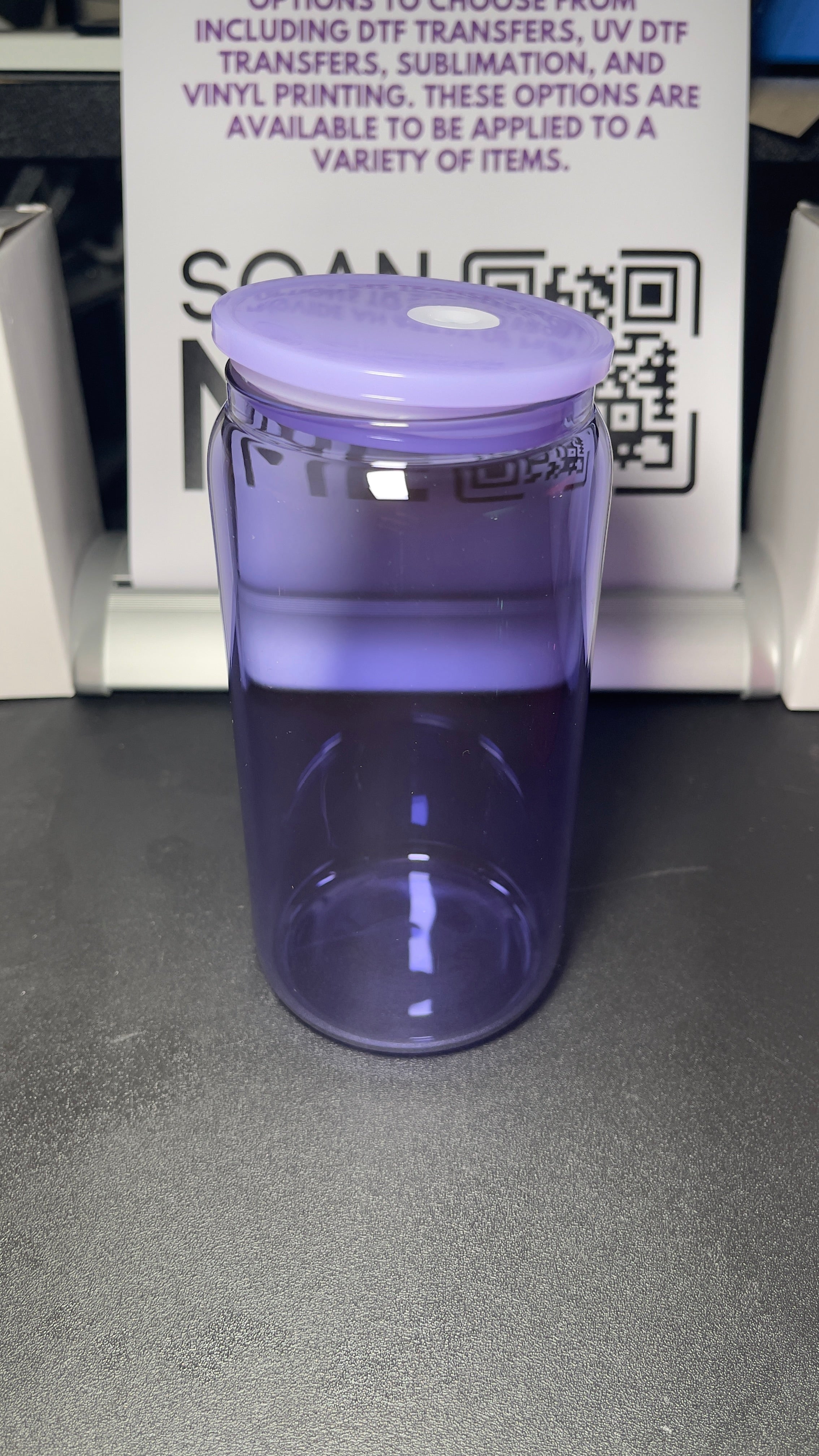 Blank Jelly Libby Glass Cup 10oz - Customizable with Vinyl & UV DTF