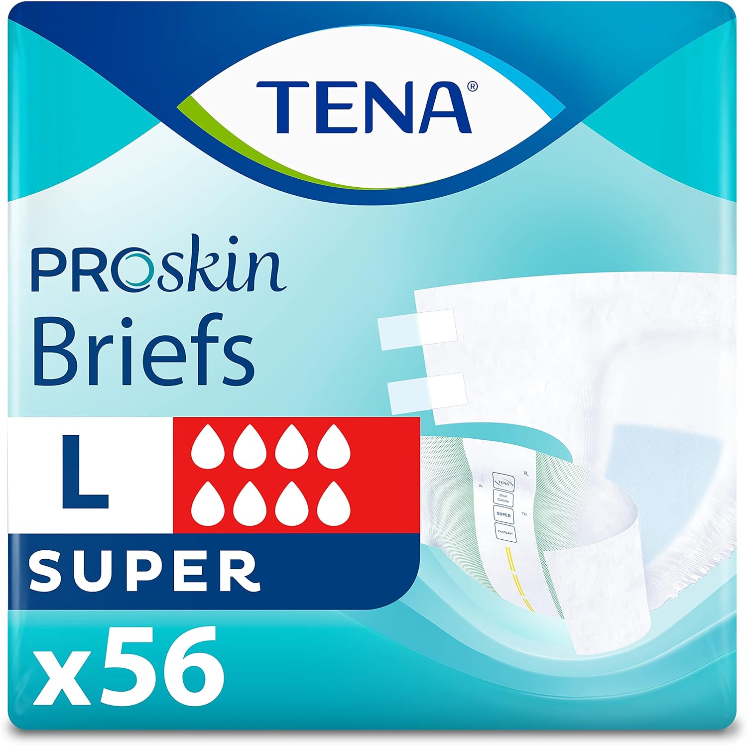 TENA Incontinence Briefs, Uni-Sex Fit, Super Absorbency, Large
