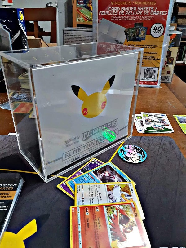 Pokemon ETB Elite Trainer Box w/ Sliding Lid Anti-UV - EVORETRO Acrylic Protector 4.0MM (Pack of 12)