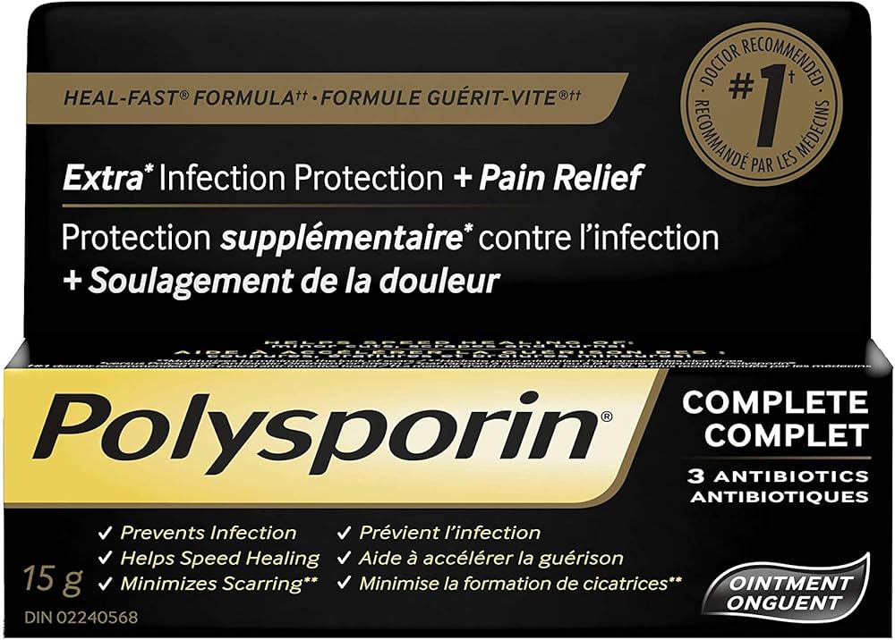 Polysporin Complete Antibiotic Ointment Heal Fast Formula 15g or 30 g