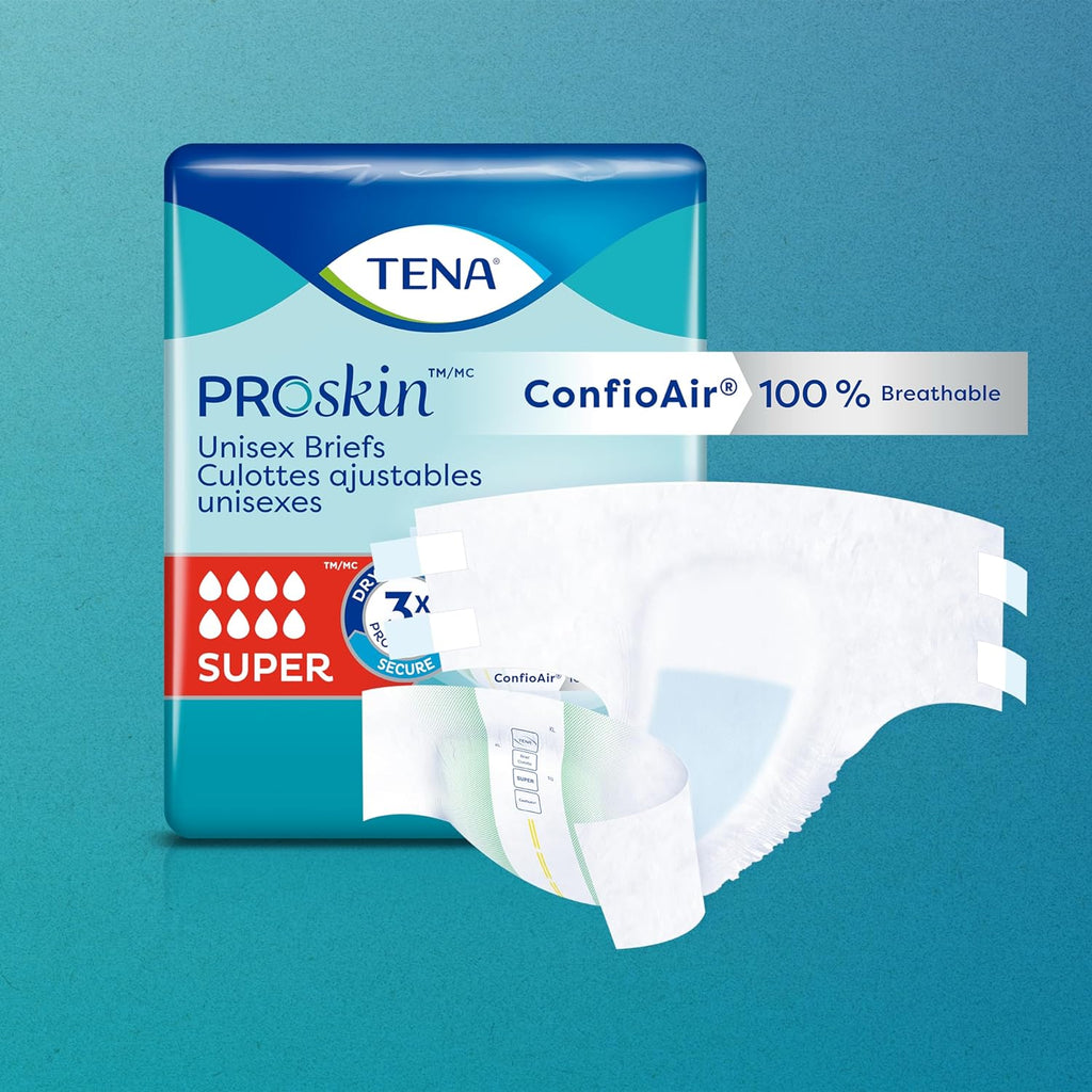 TENA Incontinence Briefs, Uni-Sex Fit, Super Absorbency, Large