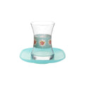 Turkish Tea Glass Set with Saucers 5.75 oz – LAV MONA BLUE - Set of 6+6