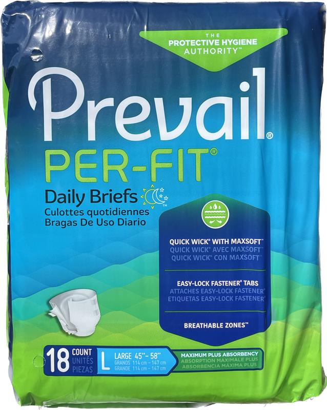 Prevail Per-Fit Daily Briefs Large 18 count