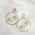 Boucles d'oreilles duo Estelle blanche et rose - rond (xxl)