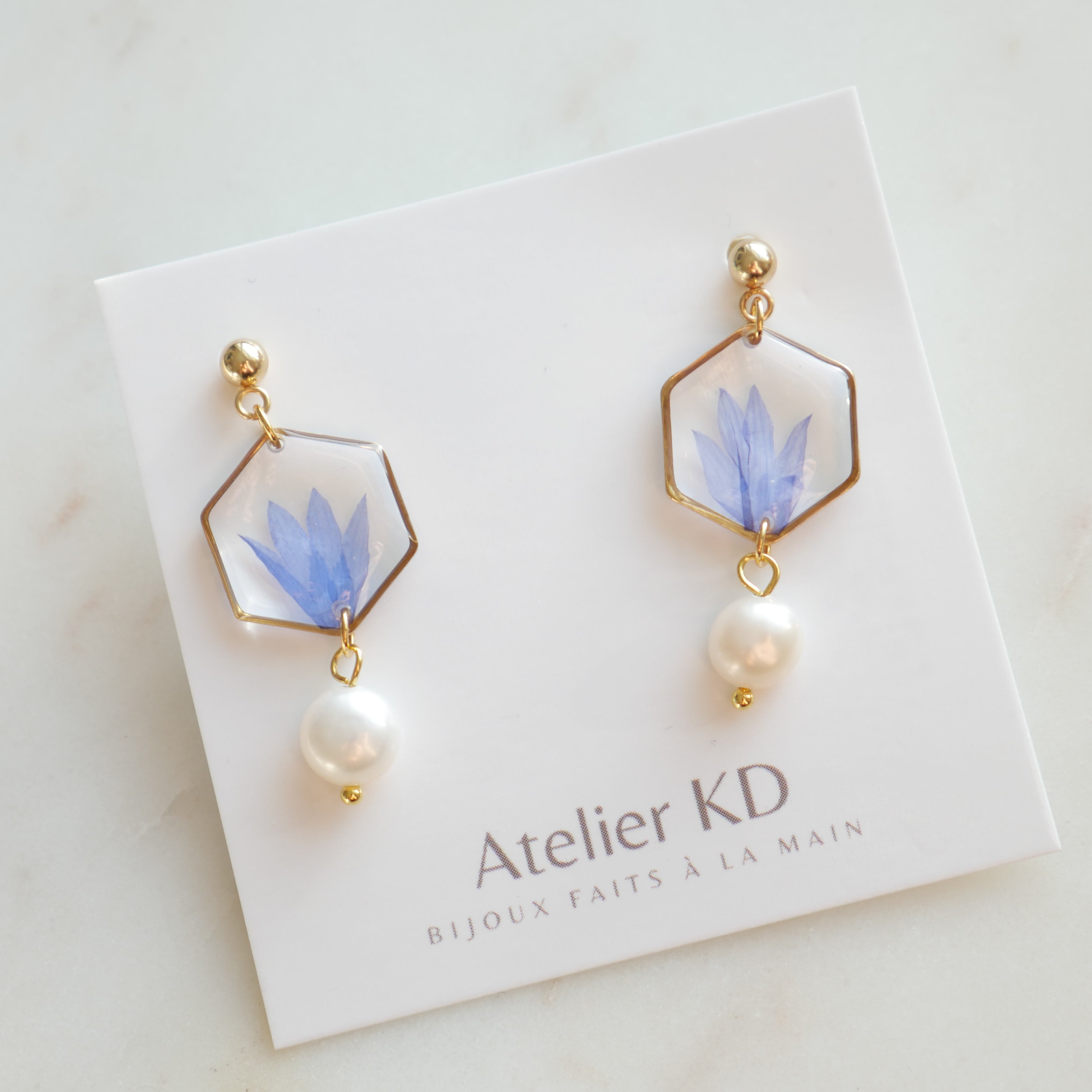 Boucles d'oreilles Perla Blu - hexa