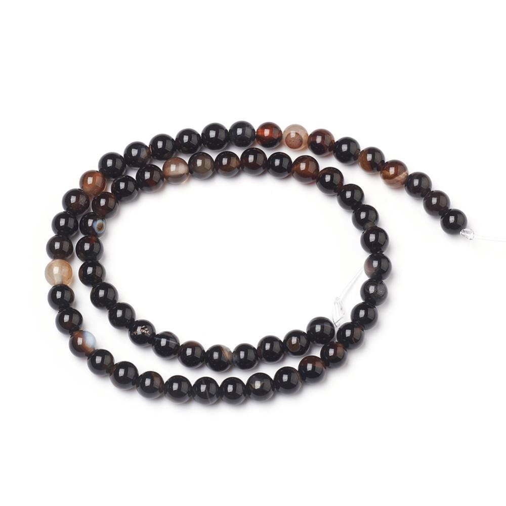 Black Agate B Grade Gemstone Bead