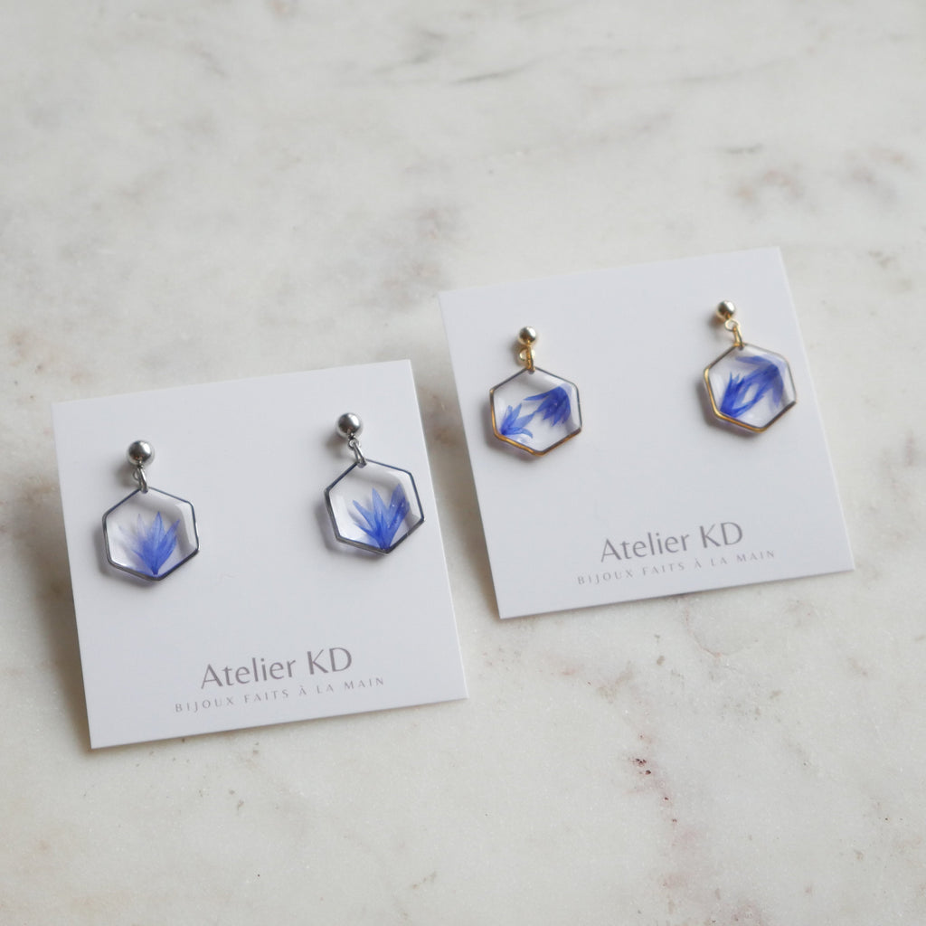 Boucles d'oreilles Blu - hexa(médium)